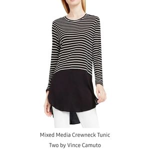 Mixed Media Crewneck Tunic